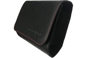 Toyota Genuine Leather RFID Protected Unisex Adults Car Owner's Wallet Portfolio, Black, Minimalist, Embossed, Zipper Closure, 9x7.5x0.5 inches