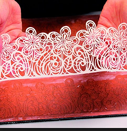 Anyana sugar edible 3 strip 5 petal flower floral lace cake silicone Embossing Mat Texture fondant impression lace mat decorating mold gum paste cupcake topper tool icing candy imprint baking mould