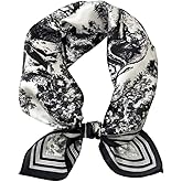 JERLA 100% Mulberry Silk Neck Scarf 21"x21" Small Square Scarfs for Women Gift Packed