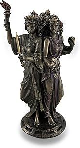 Bronze Finish Triple Form Hecate Greek Goddess of Magic Statue