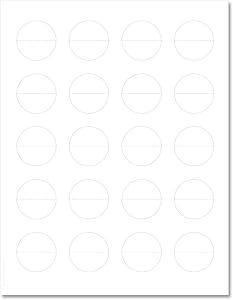 Waterproof Clear Gloss 1.5 Inch Circle Perforated Center Seal Labels for Laser Printers with Downloadable Template and Printing Instructions, 5 Sheets, 100 Labels (RC15)
