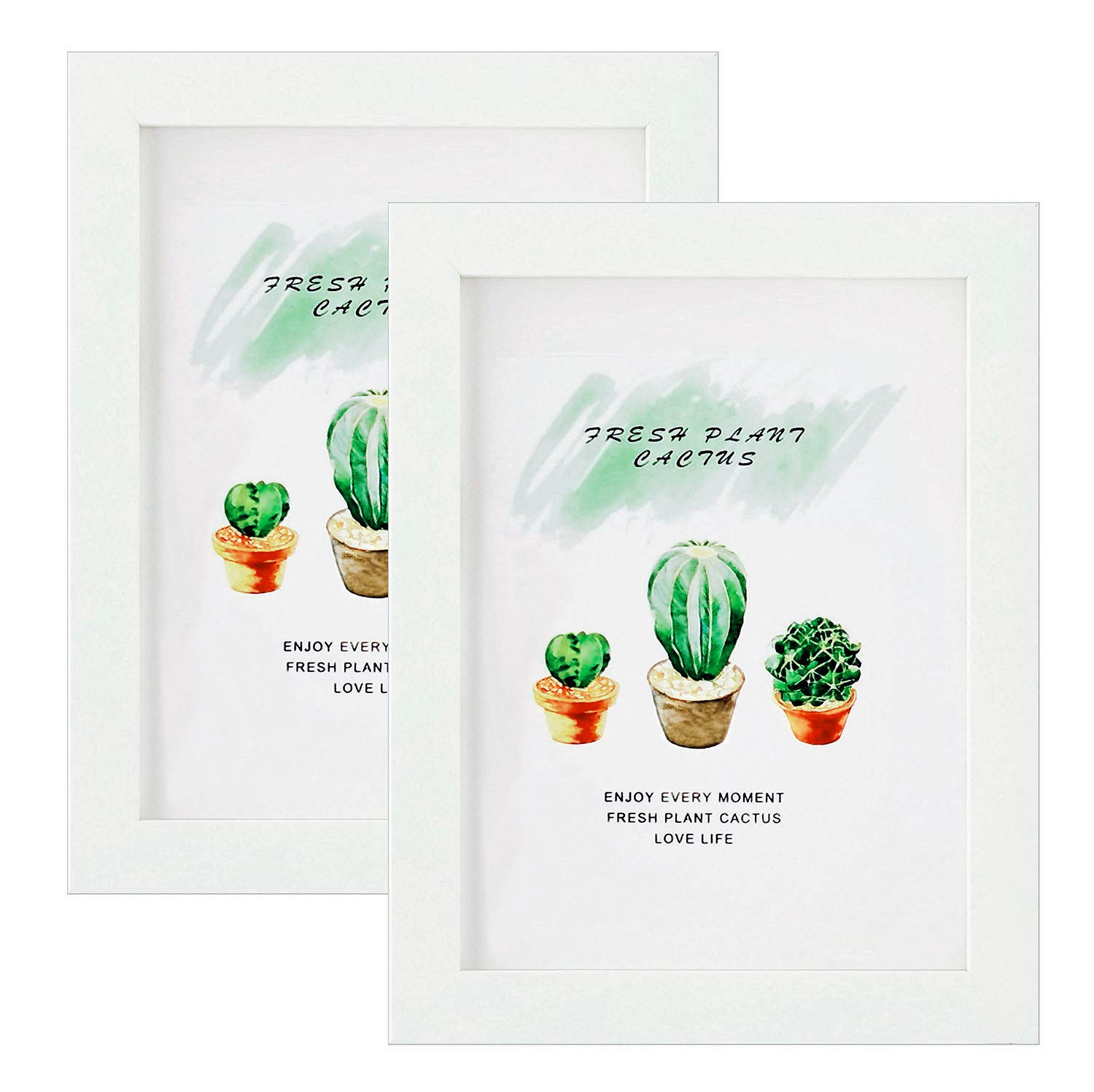 Photo Frame for 6x8 inch Photo White Frame MDF Picture Frame 2 Pack for Tabletop and Wall