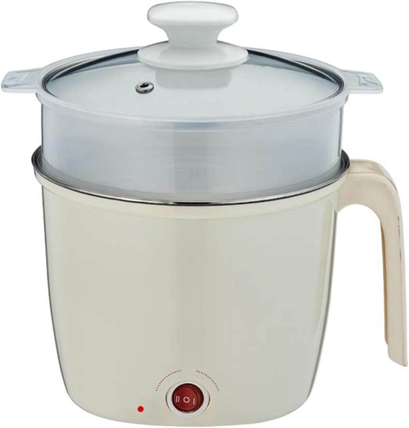 Non-Stick Grill Pot,Mini Stainless Steel Steamer Appliances,Smart Program Preset Rice Cooker, for Cook Rice Stew Soup Fish Boiled Egg,1.8 L Beige-Ordinary