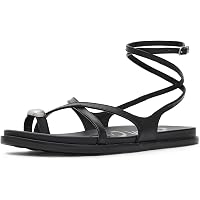 Amazon.com | Sam Edelman Women's Lottie Flat Sandal, Black, 5