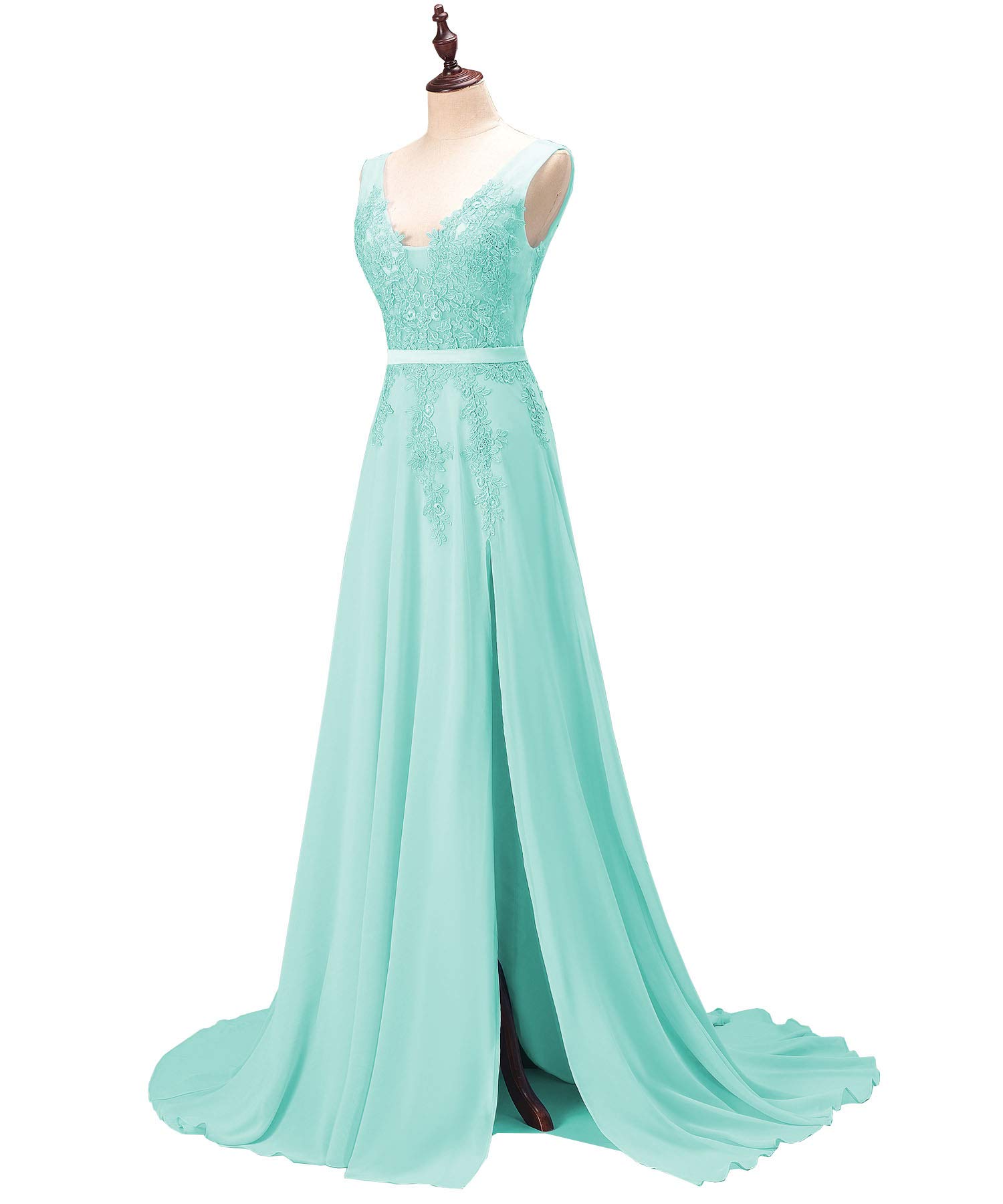 LoveeToo Women's Elegent Evening Dress Applique Bridesmaid Gown Aline Long Prom Party Dress for