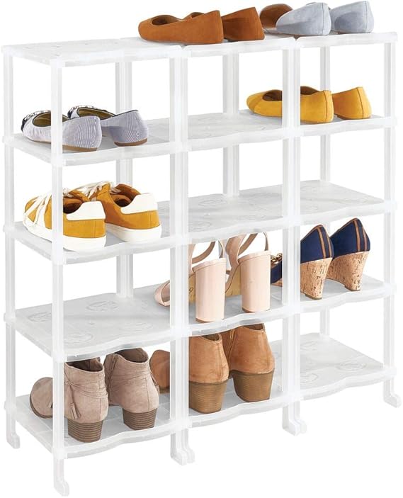 mDesign Mueble Zapatero Zapatero Grande con 15 baldas para Sandalias