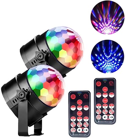 2-Pack Discokugeln Lichteffekte Disco Lichter Mini Bühne Leuchtet Ball