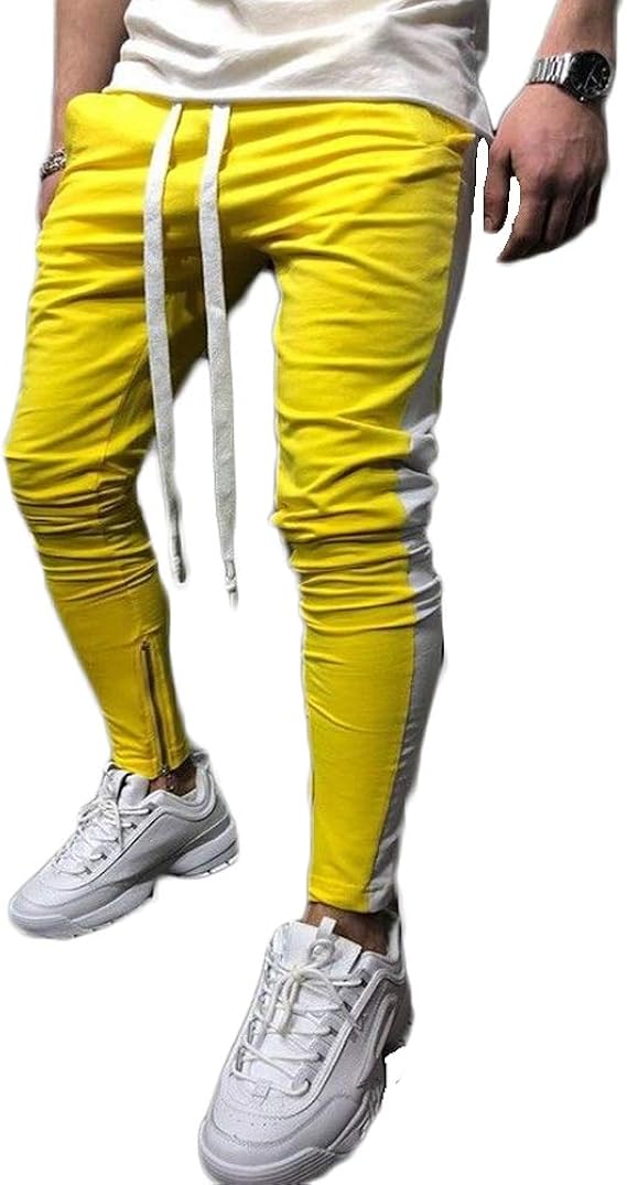 Amazon Happyハッピー耳 スポーツウェア メンズ ジョガーパンツ メンズ ファスナー スウェットパンツ トレーニング ランニング 筋トレ アクティブ ロングパンツ ストライプ 大きいサイズ ロングパンツ 通販