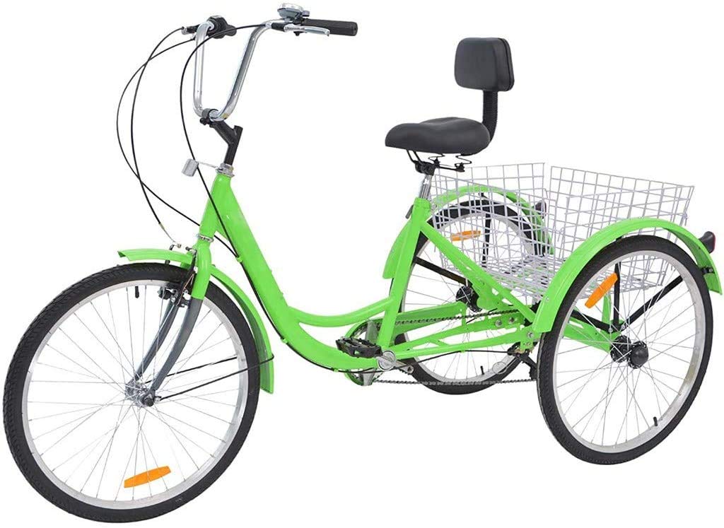 Buy Adult Tricycles 7 Speed, Adult Trikes 24inch 3 Wheel Bikes, Three