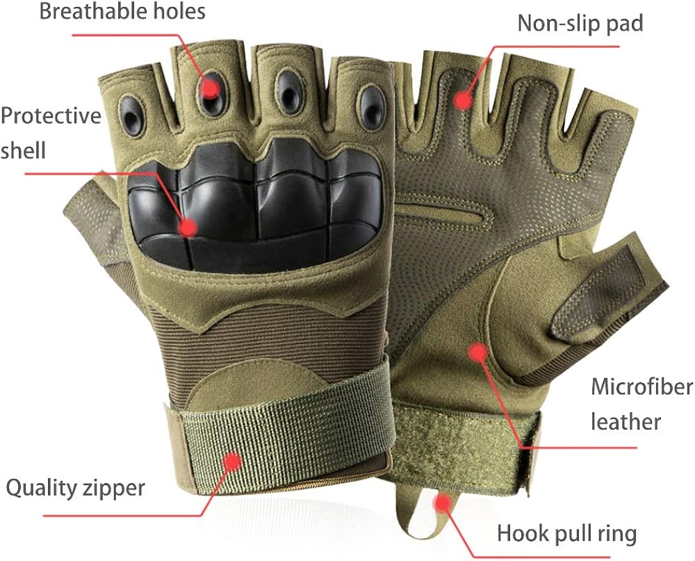 yeemeen Cycling Gloves Fingerless 1 PCS Mountain Bike Gloves Best Workout Training Gloves Half Finger Gloves Breathable Protection Outdoor Sports Gloves for Exercise Cycling Gym Training - Image 3