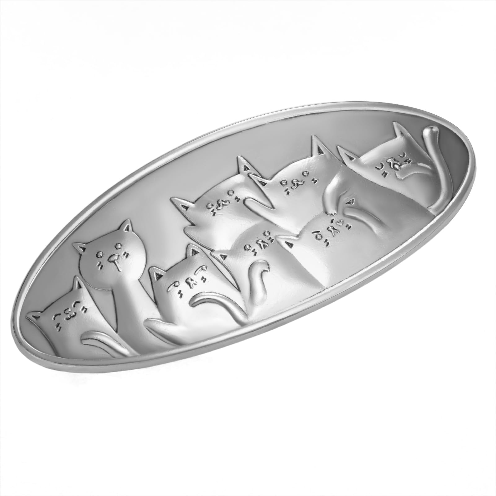 Dreamtimes Cute Cat Hair Clip Hair Pins Cute Small Cat Animals Hair Clips Sweet Cat Hair Clip Hair Accessories Vintage Large Hand Crafted Metal Barrettes French Hair Clip for Women (Silver)