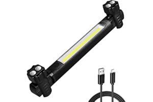 ROPELUX Work Light, 2500LM Ultra Bright, 5200mAh Rechargeable LED Work Lights, Magnetic Underhood Work Light Bar with Hooks, Portable Mechanic Light for Car Repairing Inspection Garage Workshop Emergency