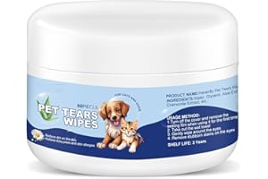 Dog Ear Wipes, Eye Wipes for Cats, Dog Tear Stain Remover Wipes, Pet Eye Wipes for Discharge and Crust (65pcs)