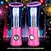 SoundSOUL Dancing Water Speakers LED Speakers Water Fountain Speakers Mini Misic Amplifier(6 Colored LED Lights) - Pink