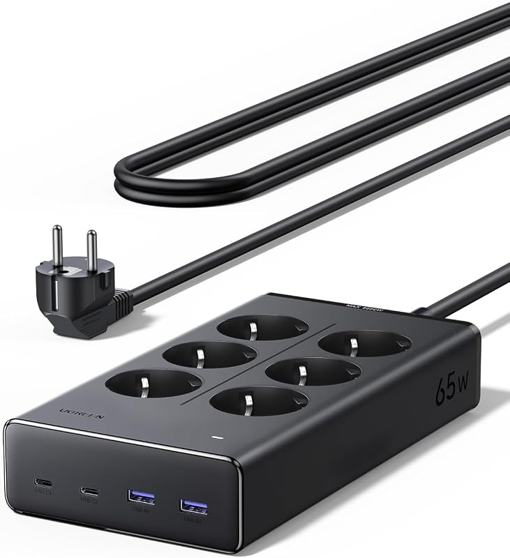 10 EN 1 Regleta Enchufe PD 65W USB C Multiple 6 Tomas AC 3680W 16A — foto 1 de 8