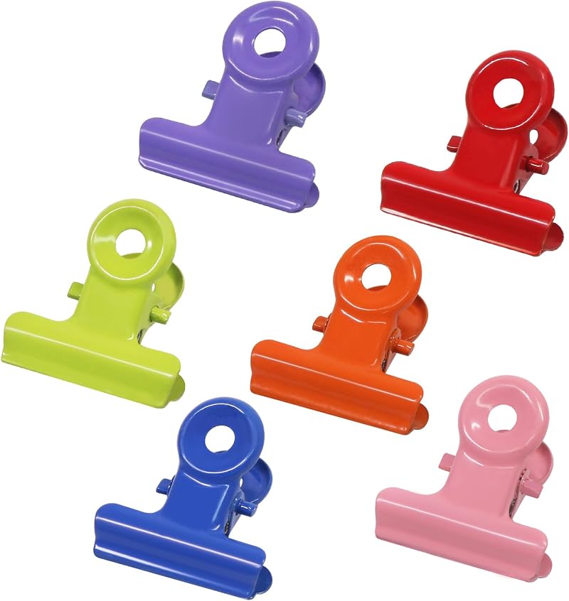 Coideal Colored Bulldog Paper Clips 30 Pack Small 0.87 inch Metal Mini Binder