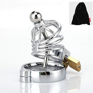 Keuschheitskäfig Penis-Käfig Ring Penisschloss mit Harnröhren-Dilator Männer Cockgage Chastity Device Male Edelstahl Keuschhe