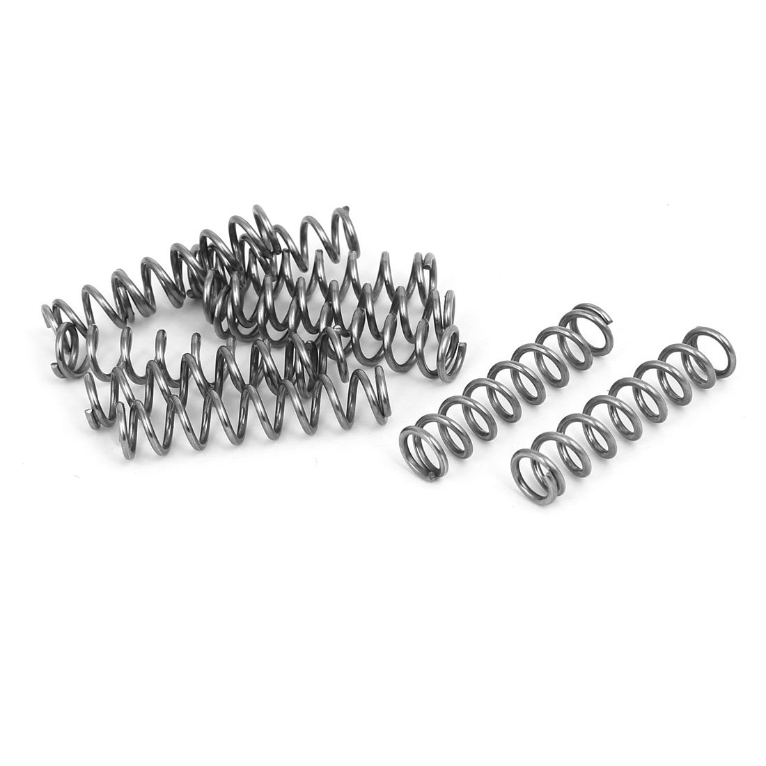 sourcingmap Compression Spring,304 Stainless Steel,7mm OD,1mm Wire Size,30mm Free Length,Silver Tone,10Pcs