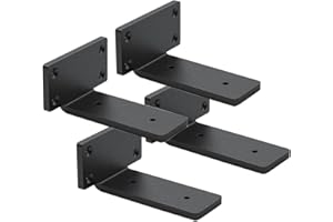 WINKER 4 Pack Shelf Brackets 4 Inch Floating Shelf Bracket 1/5 inch Thick Heavy Duty Hidden Shelf Brackets Iron Metal Brackets for Shelf Support with Screw Included