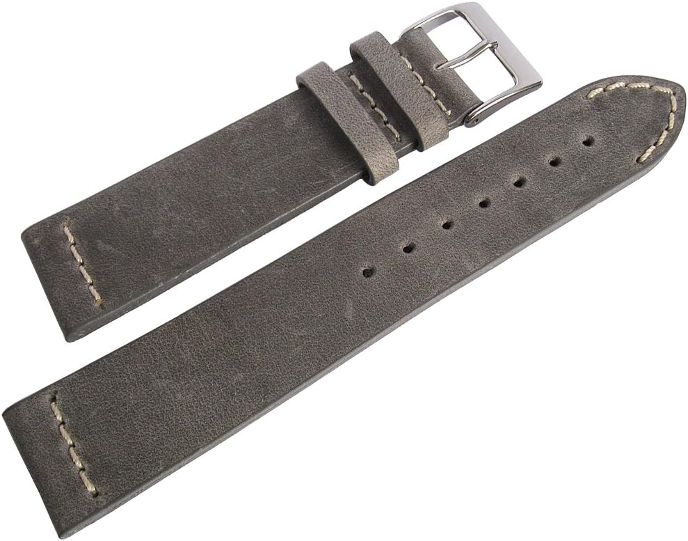ColaReb 18mm Venezia Grey Leather Watch Strap