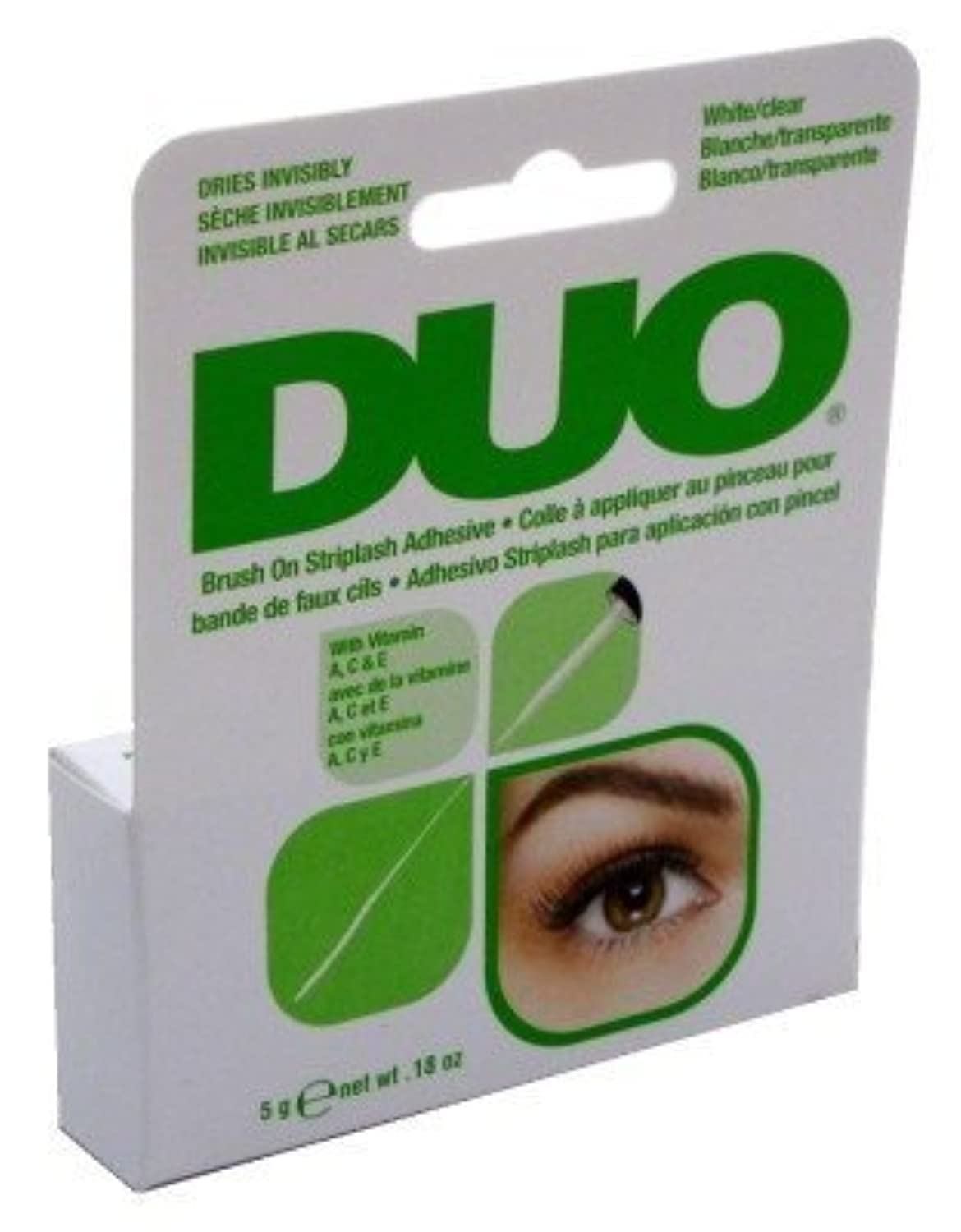 Duo Brush-On Adhesive White/ Clear W/Vitamins A-C-E 0.18oz (6 Pack)