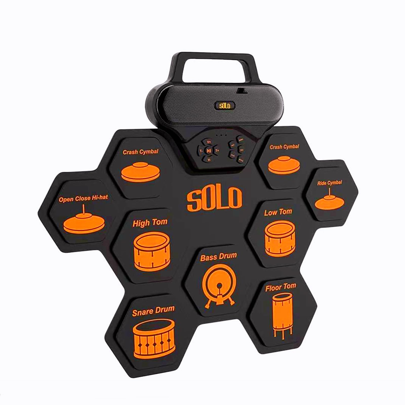 SD50 Electronic Drum Set, Roll Up Drum Practice Pad Rechargeable Built in Dual 3W Speakers/Drum Pedals/Drumsticks/Holiday Birthday Gift for Kids