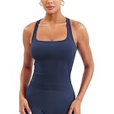 YEOREO Esteile Workout Tank Tops for Women Square Neck Sleeveless Camisole Tops Seamless Racerback Gym Athletic Yoga Shirts