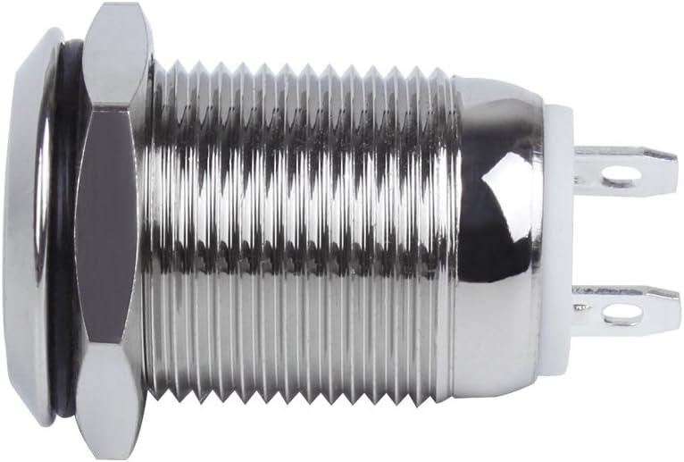 Larcele 12mm Mini Push Button Switch Waterproof Momentary Metal DIY Switch 5 Pieces JSANKG-01 (Flat Head) - Image 5