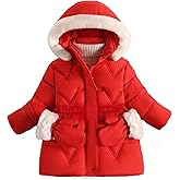 AiWMGL 3T 4T 5T 6T Toddler Girls Winter Coat Jacket Outwear Clothes Warm Overcoat Snowsuit Puffer Parka Fur Lined Hood Kids