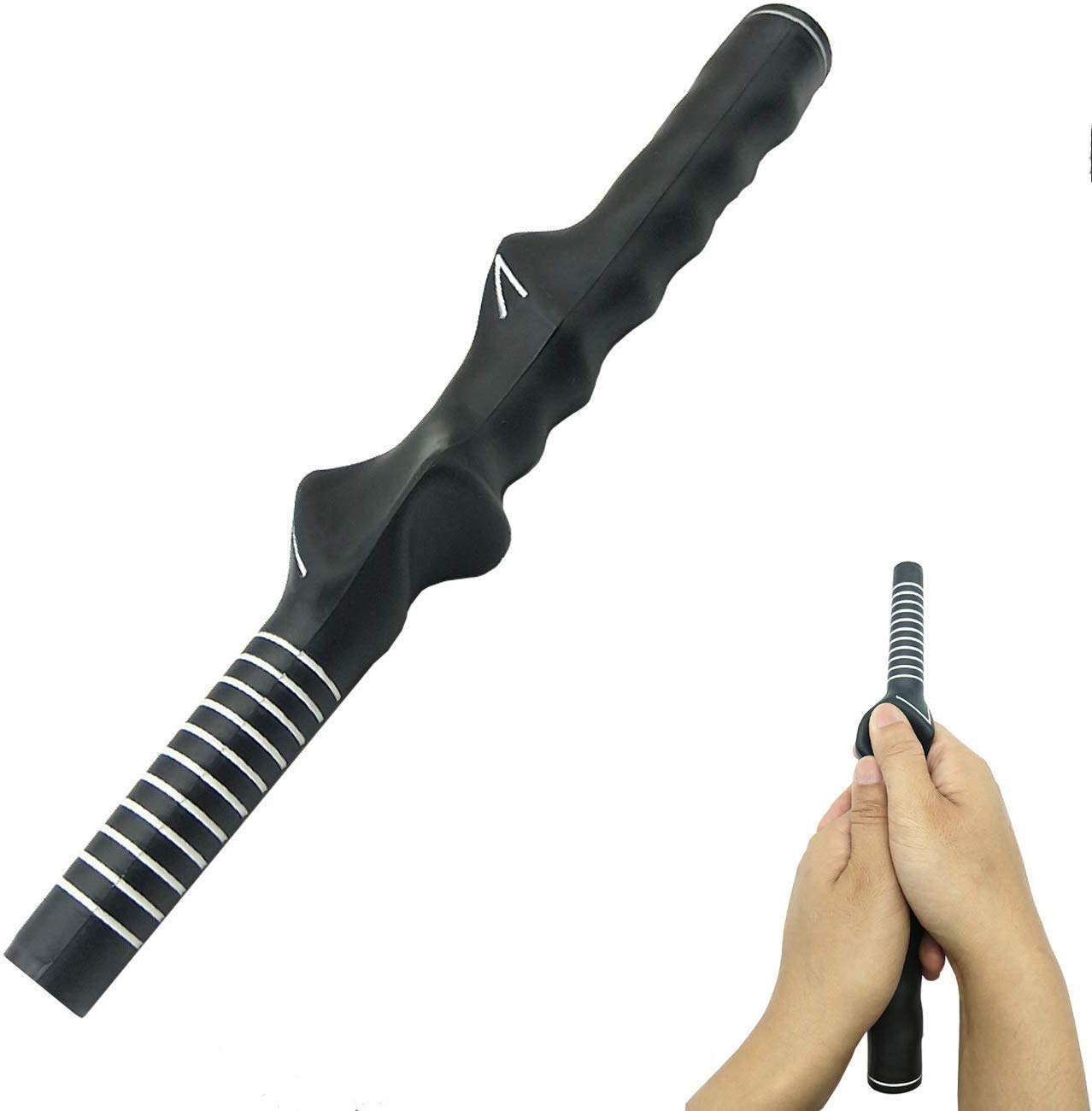 FINGER TEN Golf Swing Grip Trainer Arm Band - Posture Correction Practice Alignment Aid for Beginner Men & Women (Right-Handed Golfer - 1 Pack)