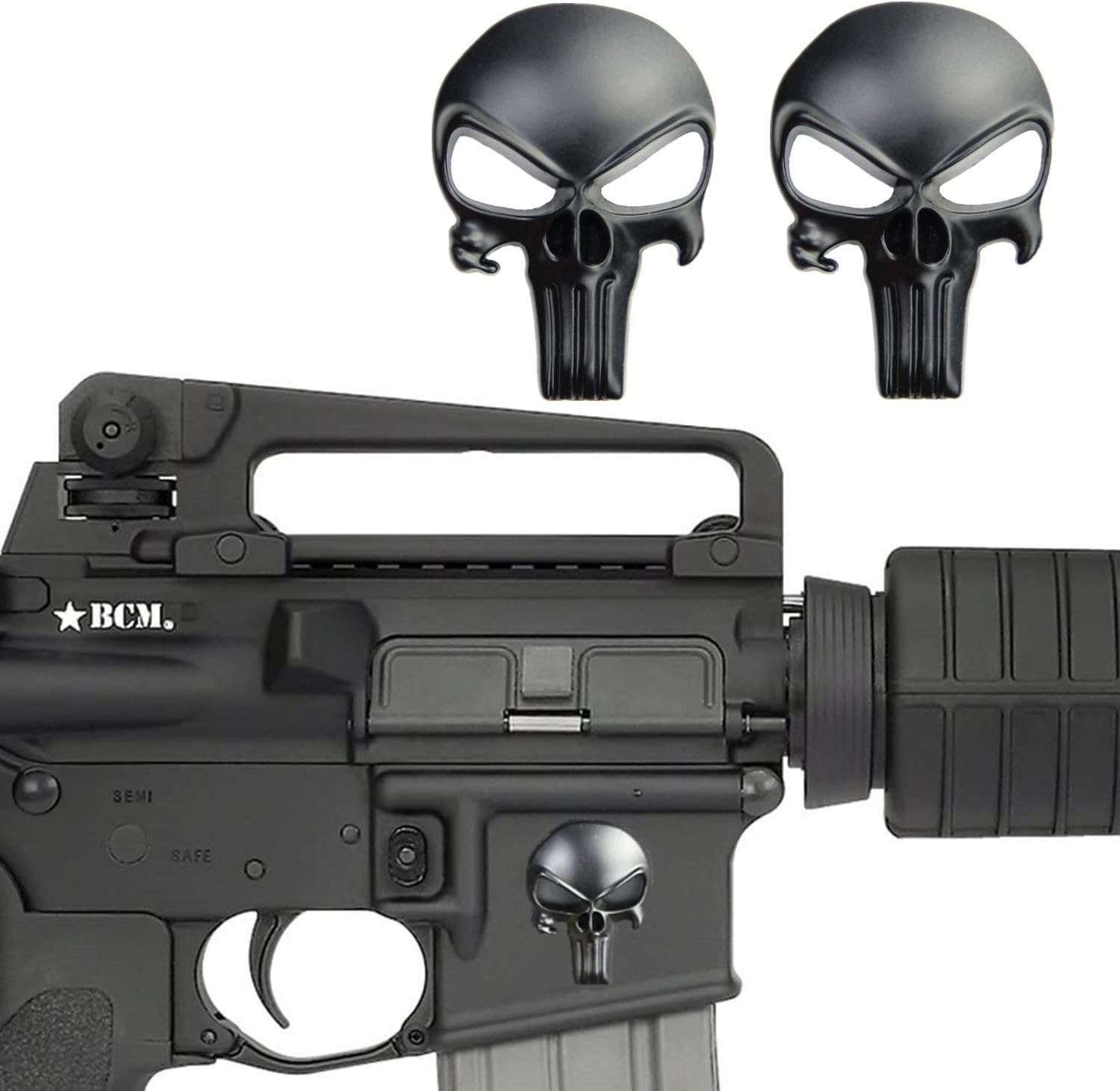 TOFEIC 3D Magwell Solid Metal Decal Sticker - Skull Badges Emblem Decor Sticker (Pack of 2) : Sports & Outdoors