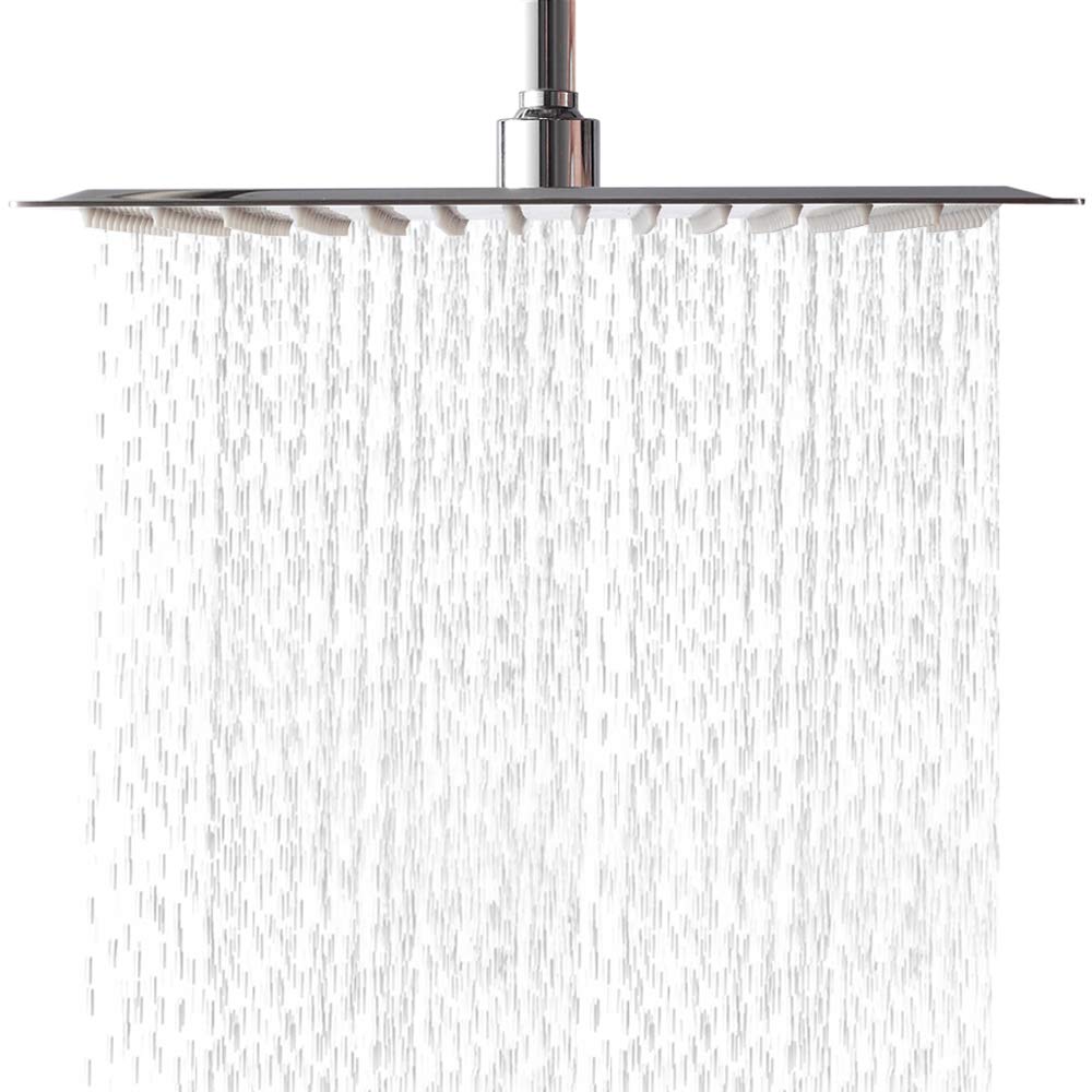 Sarlai Solid Square Ultra Thin 304 Stainless Steel 10 Inch Adjustable Rain Shower Head