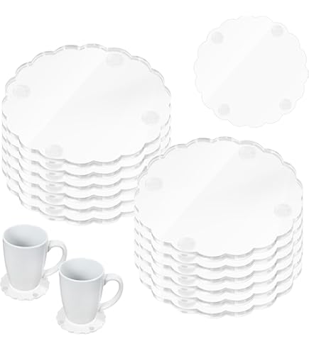 Modern Innovations Servilletero Acrílico (4 Unidades) – Posavasos Transparentes Con Un Inserto Para Servilletas De Cóctel, Posavasos Inastillables Y Resistentes Al Agua Para Bebidas
