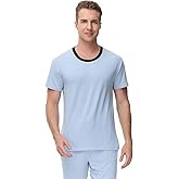 Ink+Ivy Mens Sleepwear Pajama Top Crewneck T-Shirt, Soft Sueded Jersey Tee Loungewear, Undershirt