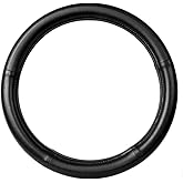 GG Grand General 54005 Black 18" Deluxe Steering Wheel Cover, Black w/black stitching