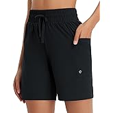 baleaf Women's 7" Athletic Shorts Quick Dry Running Workout Lightweight High Waisted Long Shorts with Pockets