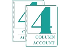 Sayglossy 2 Pack Ledger Books Columnar Log Books Accounting Notebook for Business Bookkeeping, 100 Pages, 8.5 x 11 Inch, Wire-O(4 Column)