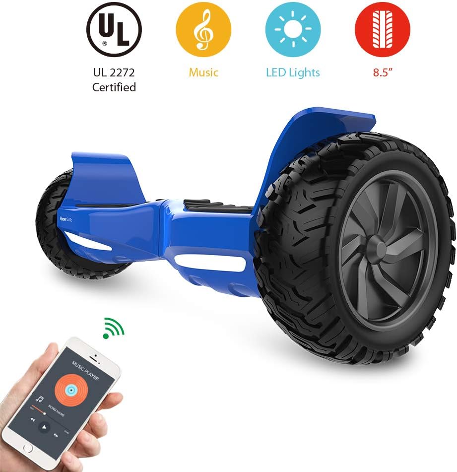 HYPER GOGO Off Road, Electric Self Balancing All Terrain Hoverboard with Built-in Speaker and LED Lights, UL2272 Certified, 8.5 Inch