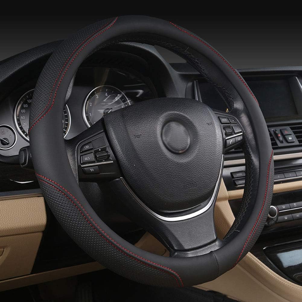 Istn Car Steering Wheel Cover Summer Helper Cool Black Beige Gray Steering Covers Car Styling Accessory Ice Silk Black