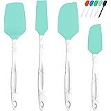 M KITCHEN Silicone Spatula Set - Heat Resistant & BPA Free - 4 Piece Nonstick Rubber Spatulas, Spoonula, Jar Scraper for Cook
