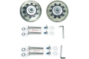 F-ber 50mm x 18mm/1.97" x 0.7" Multi Color Luggage Suitcase Wheels with 6mm ABEC 608zz Bearings, Inline Outdoor Skate Replacement Wheels Set of 2 Wheels w/Axles 30mm&35mm