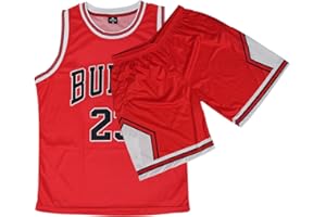 RASUB Kids Basketball Jersey 2 Piece Kit Sleeveless Youth Fan Jersey Girls/Boys 2-14 Years Outfit