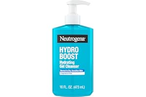 Neutrogena Hydro Boost Face Wash, Fragrance Free, Hydrating Facial Cleanser with Hyaluronic Acid, Daily Foaming Face Wash & Makeup Remover, Hypoallergenic Gel Cleanser, 16 fl. oz