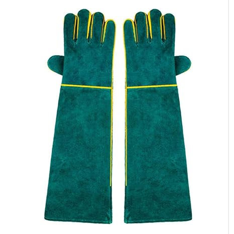 Anti-Bite Animal Handling Gloves, UMIWE Cowhide Durable Sleeve Anti-Scratching Thickening Leather Ultra Long Glove Hand Protector For Bee Cat Dog Snake Parrot Lizard Wild Reptile Animals