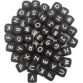52-Piece Silicone Letter Beads Set - 12mm Square Alphabet Beads A-Z For DIY Bracelets, Keychains, Lanyards - View #10