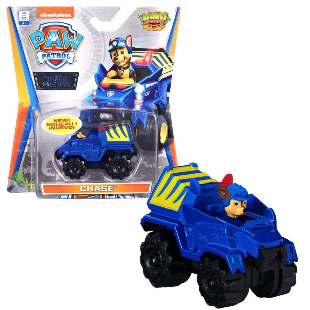 Paw Patrol Mini Vehicles True Metal 1:55 | Die-Cast Classic Series, Figure:Chase Dino Rescue