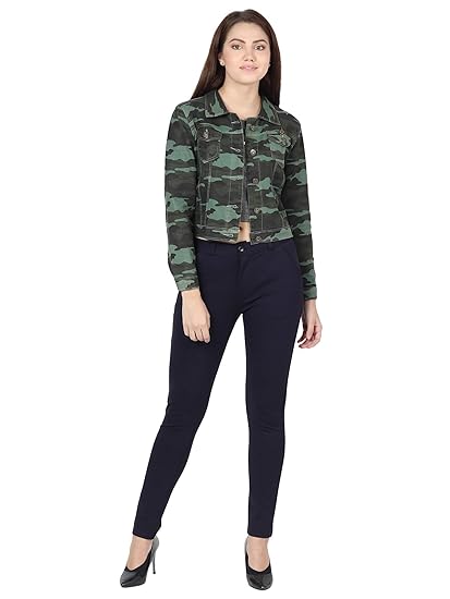 women's army denim jacket