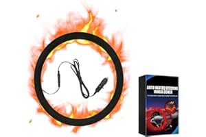 Heated Steering Wheel Cover,15" 12V Steering Wheel Warmer Heated Steering Wheel Protector Cover for Winter Universal Fit Stee