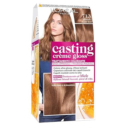 Loréal Paris Colorazione Capelli Casting Crème Gloss Tinta Colore Trattamento Senza Ammoniaca Per Una Fragranza Piacevole 713 Biondo Iced Tea