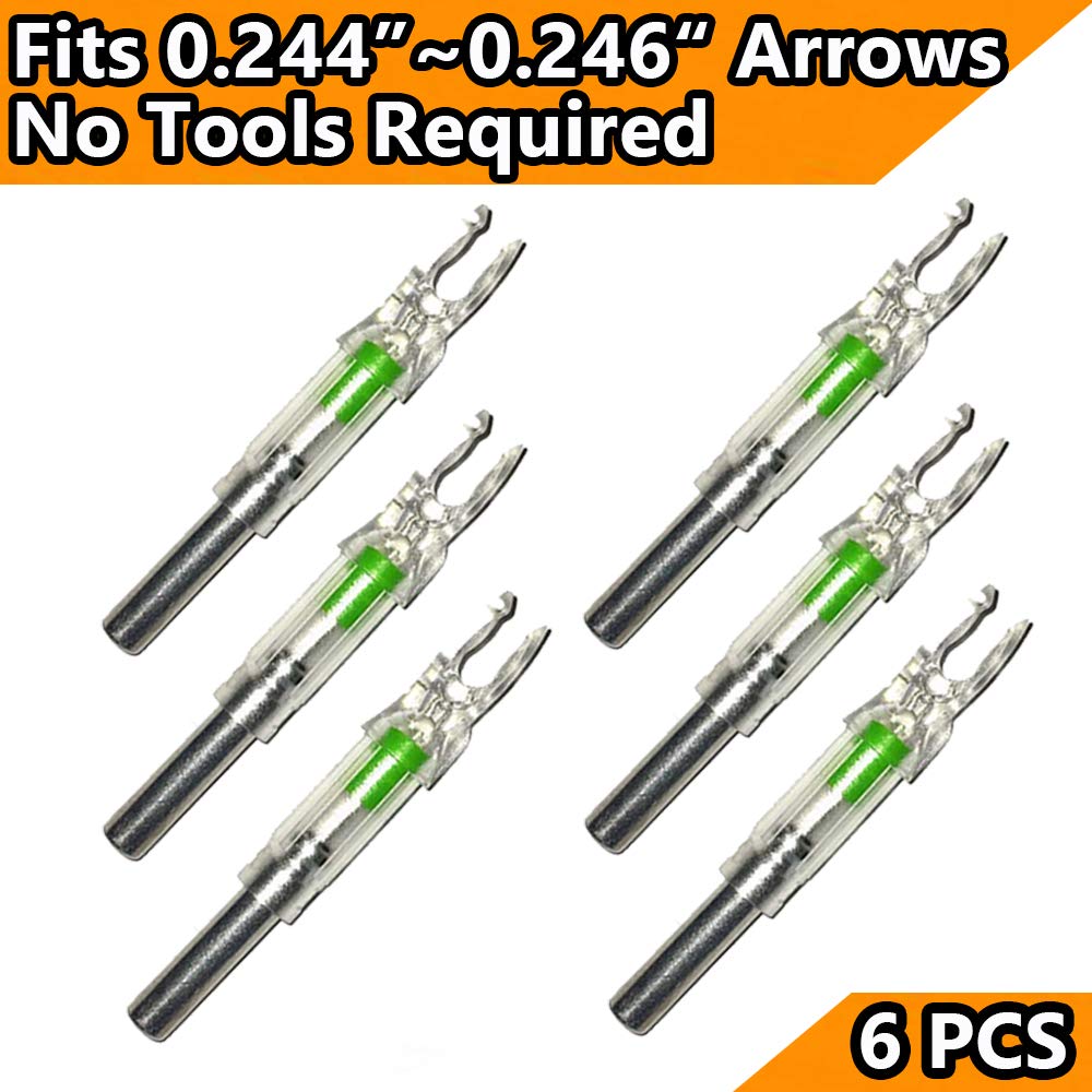 GearOZ Archery Lighted Nocks for Inner Diameter 0.246\